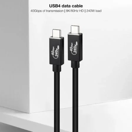 Nanocable Cable USB 4 Gen 3x2 40Gbps 240W USB-C a USB-C 1m Negro Nanocable Cable USB 4 Gen 3x2 40Gbps 240W USB-C a USB-C 1m Negro
